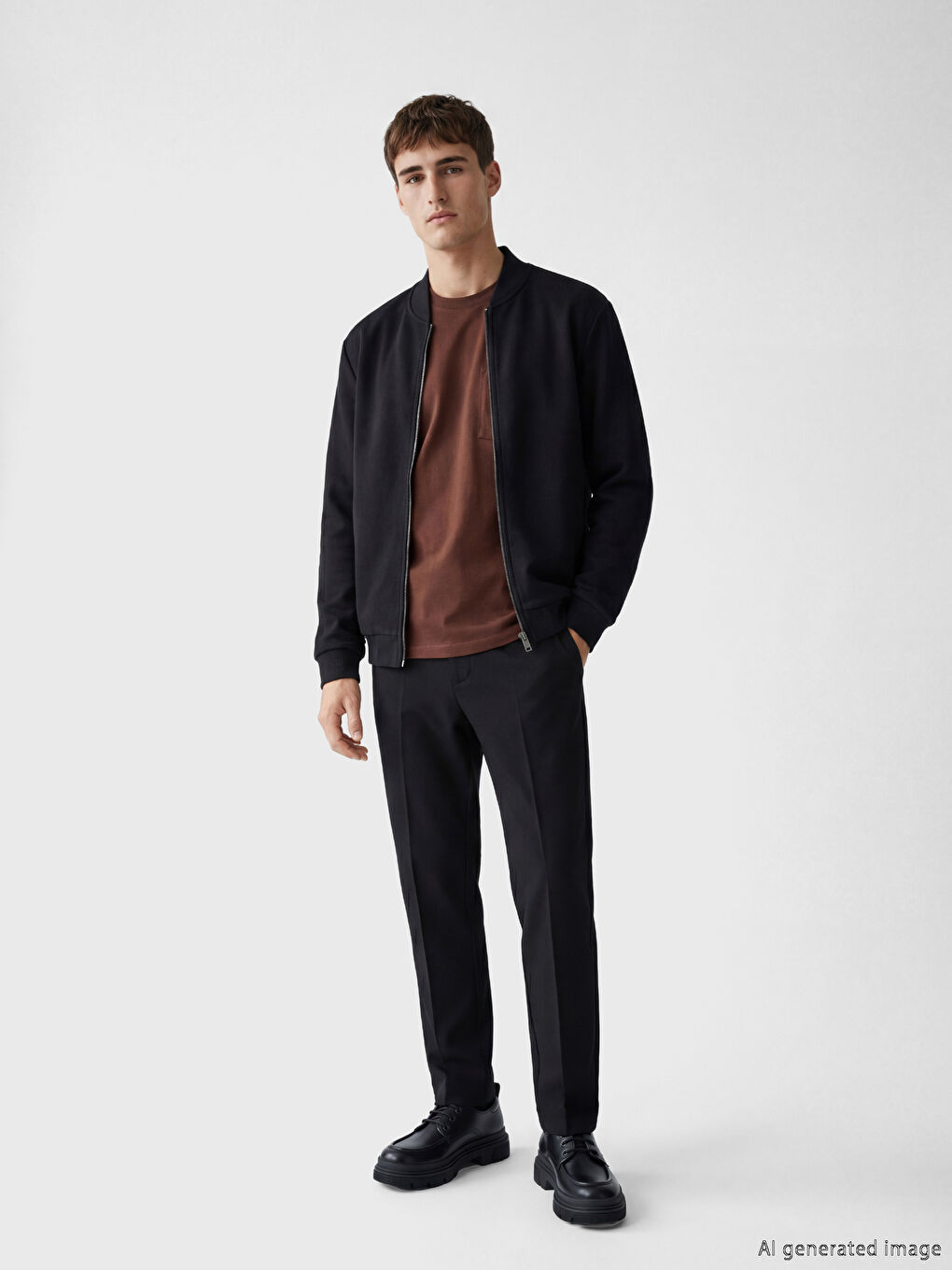 Muška dukserica sa rajsferšlusom i visokom kragnom-1