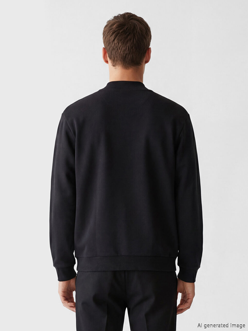 Muška dukserica sa rajsferšlusom i visokom kragnom-2