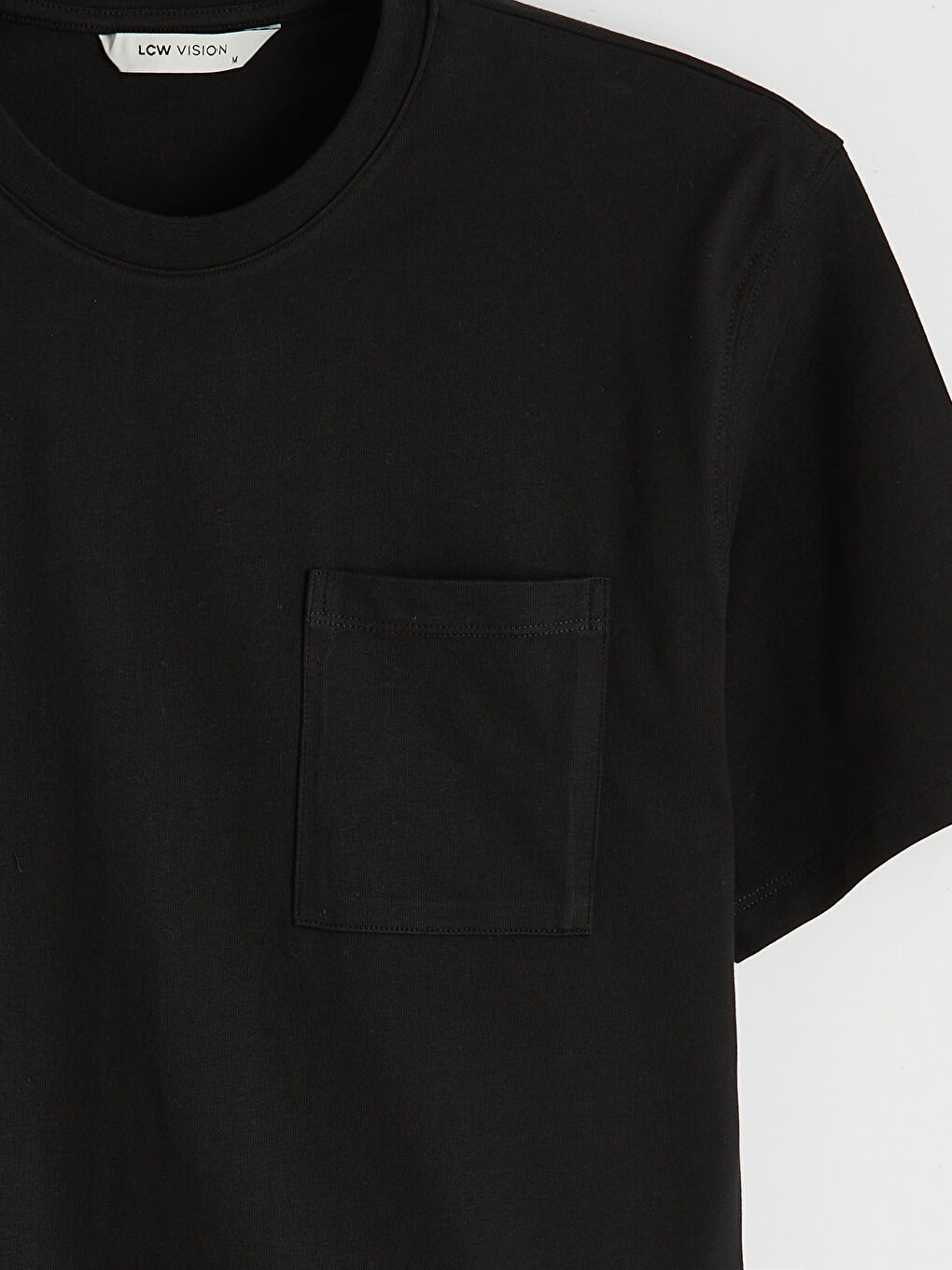 Siyah Bisiklet Yaka Erkek Tişört-2