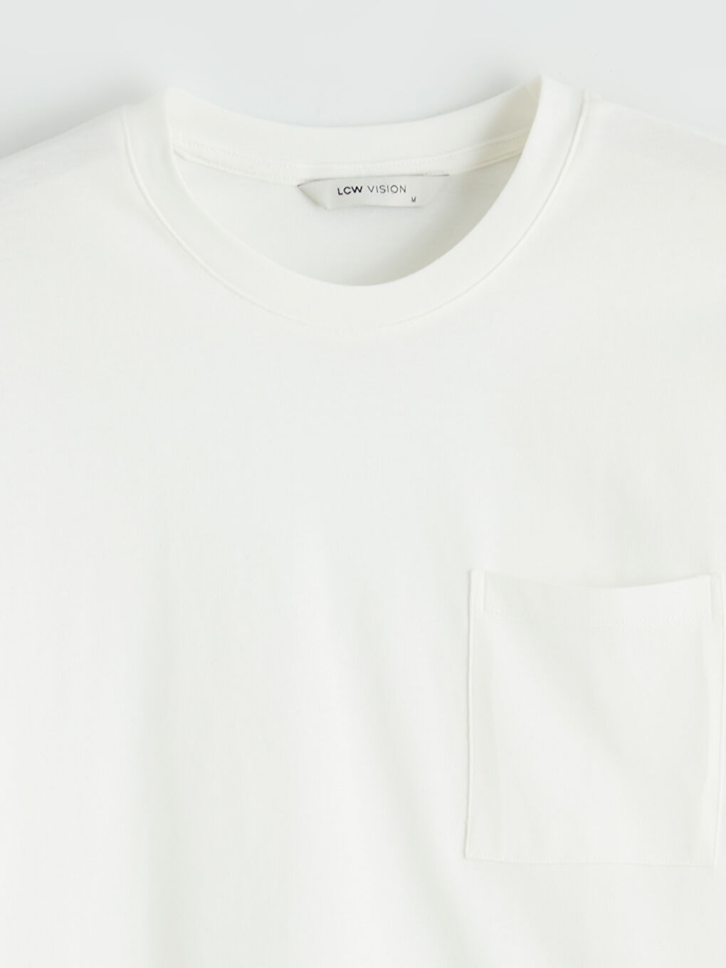 Ekru Bisiklet Yaka Erkek Tişört-1