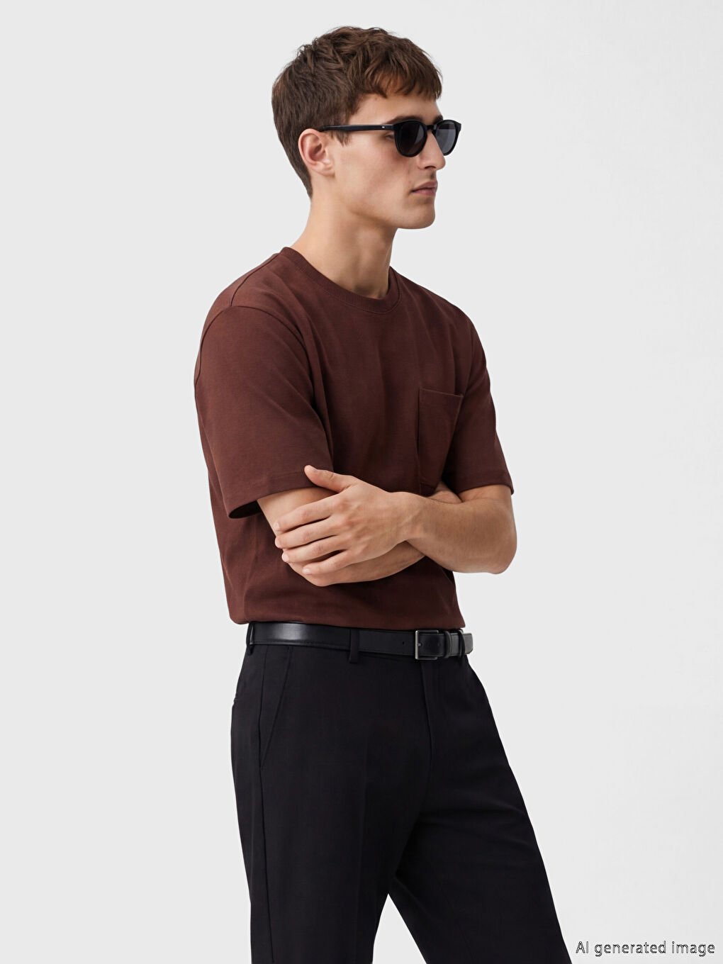 %100 Cotton Regular Fit Basic Pocketed T-Shirt