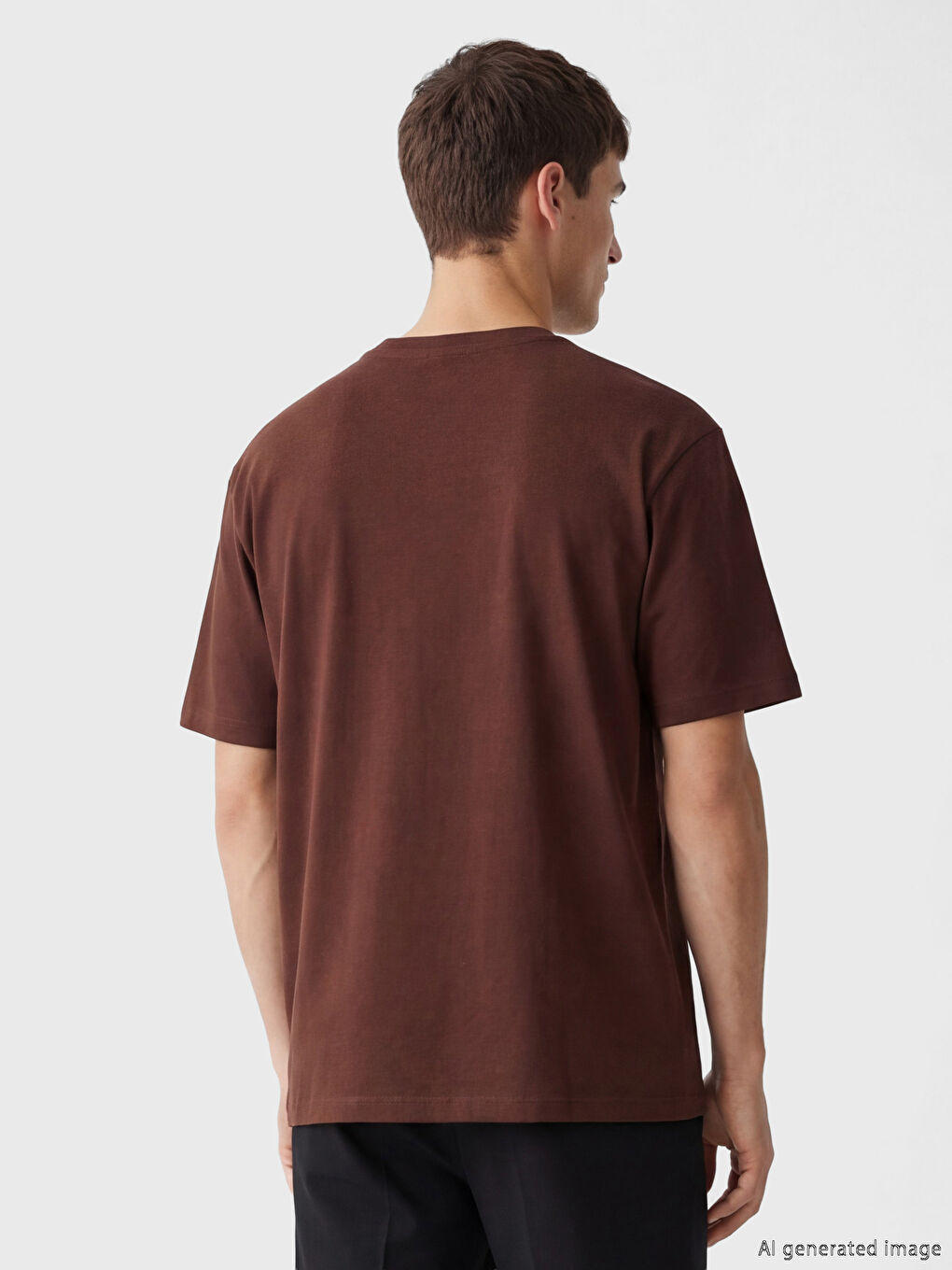 %100 Cotton Regular Fit Basic Pocketed T-Shirt-3