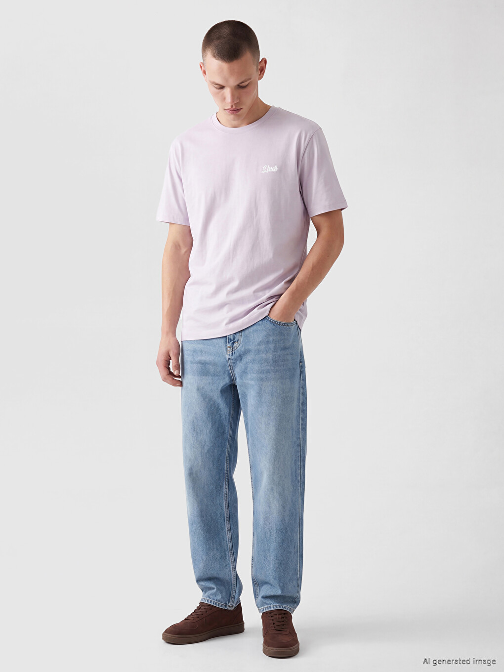 Crew Neck Embroidered Men's T-shirt-1