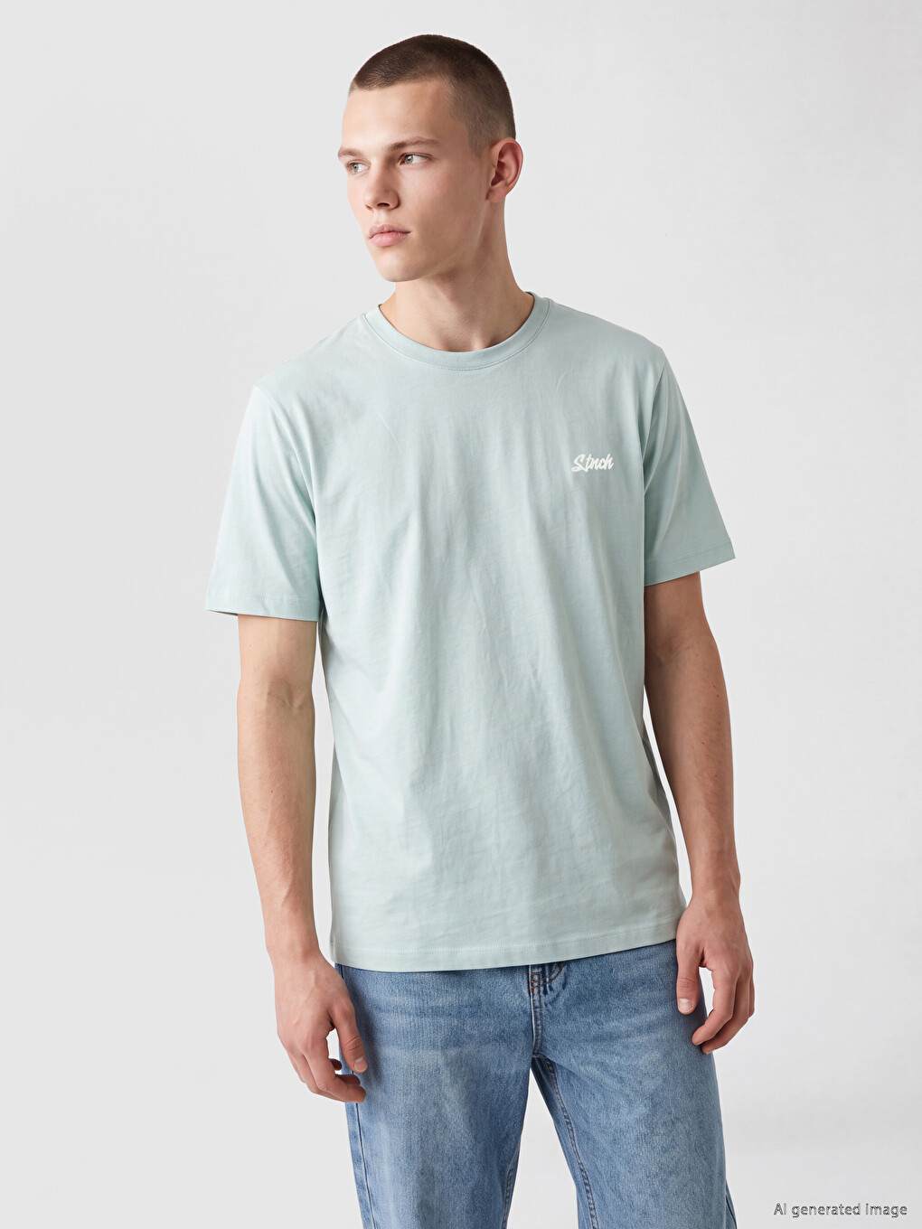 Crew Neck Embroidered Men's T-shirt