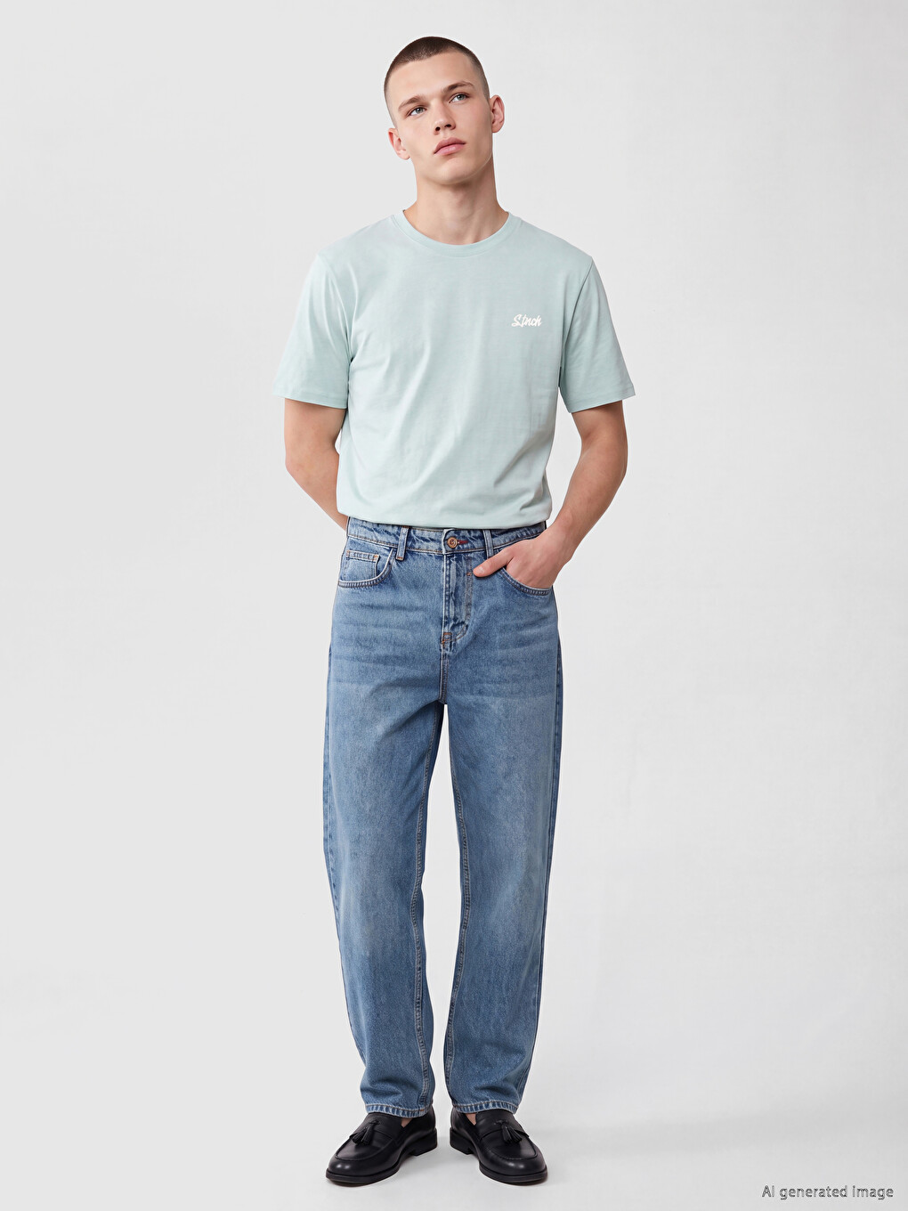 Crew Neck Embroidered Men's T-shirt-1