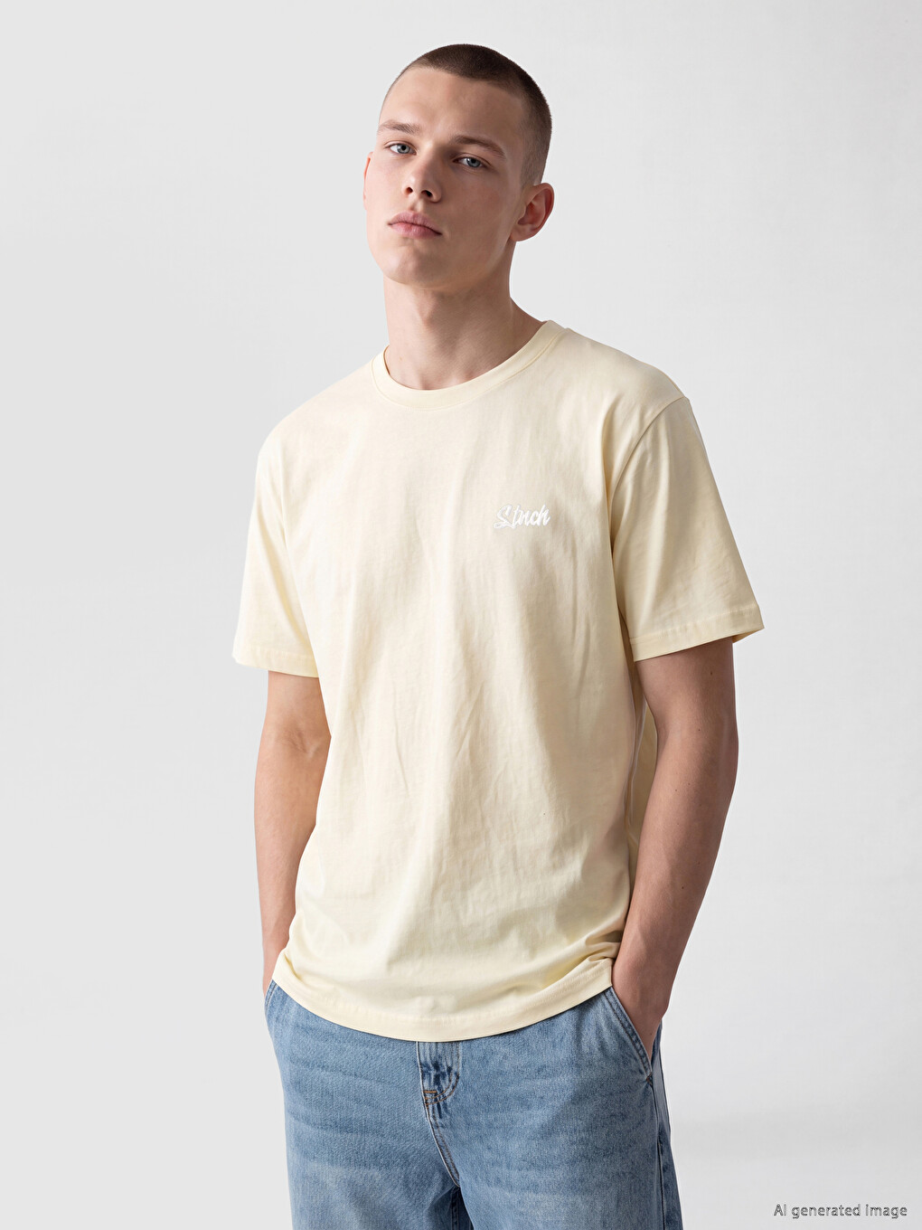 Crew Neck Embroidered Men's T-shirt
