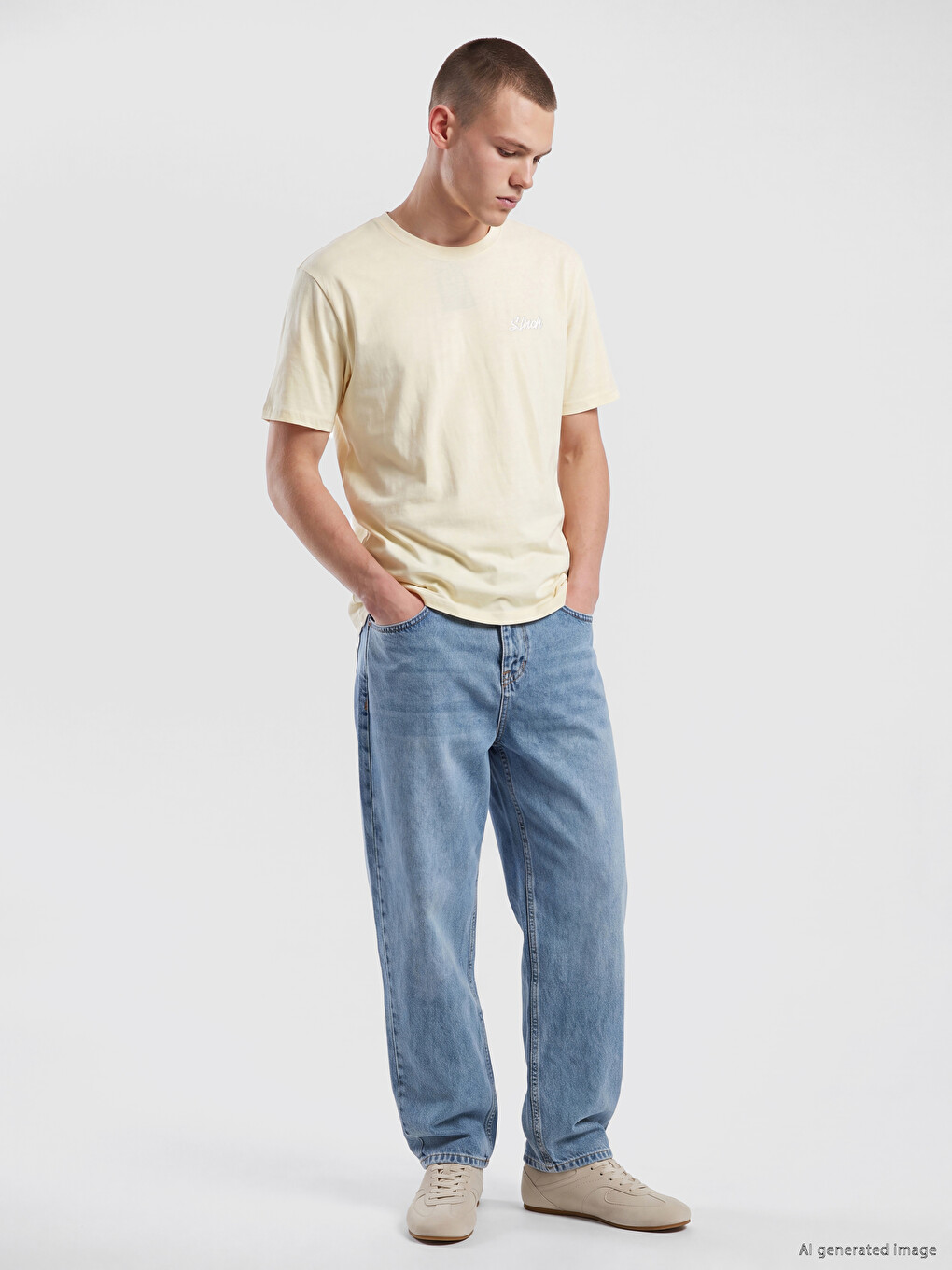 Crew Neck Embroidered Men's T-shirt-1