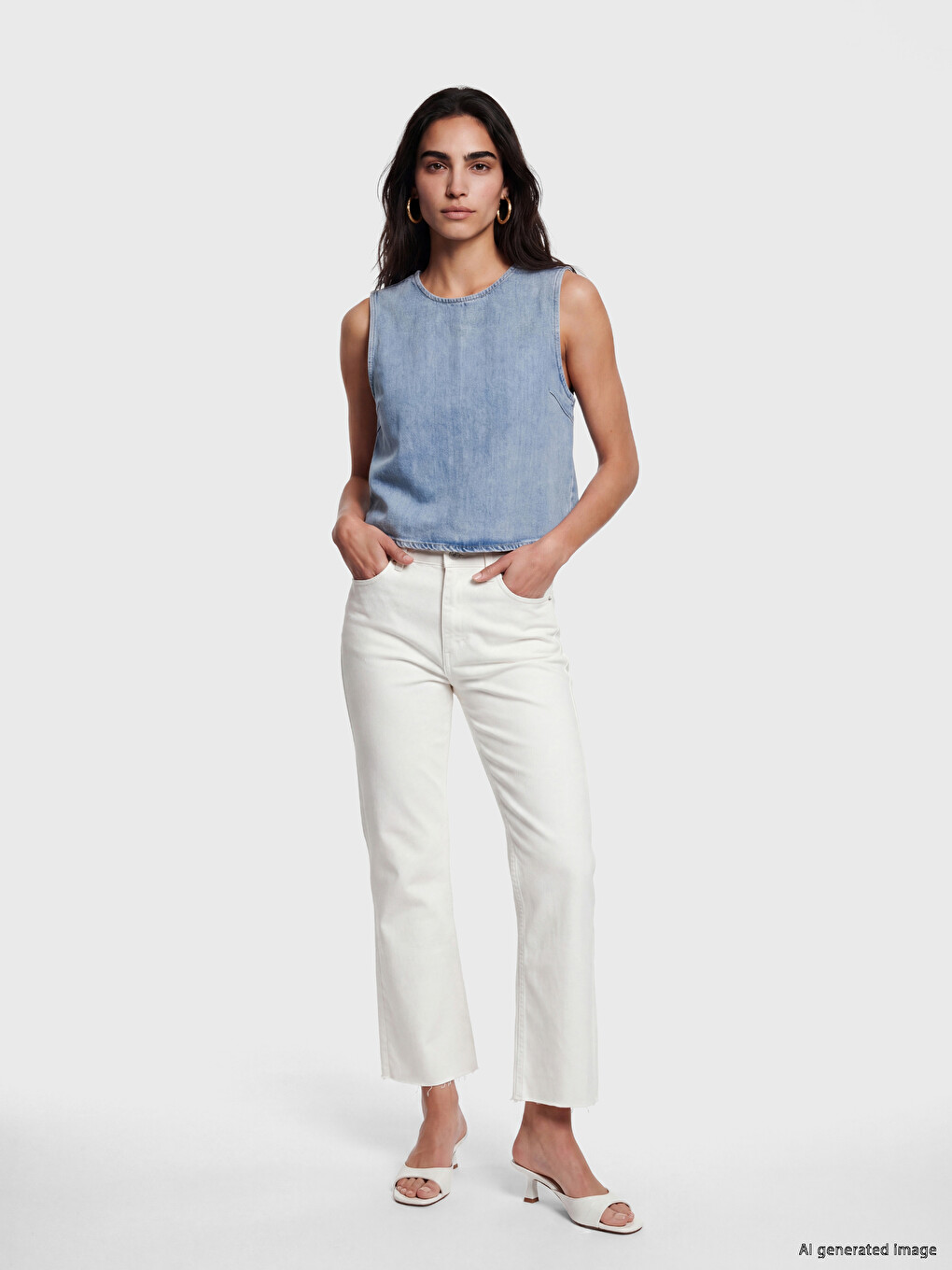 Teksas bluza sa okruglim izrezom-1