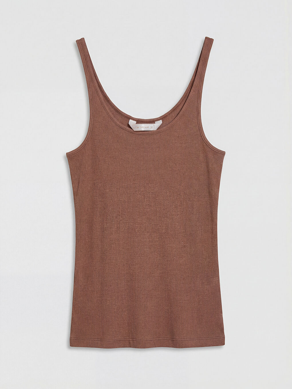 Kahverengi U Yaka Fitilli Kadın Pijama Üst