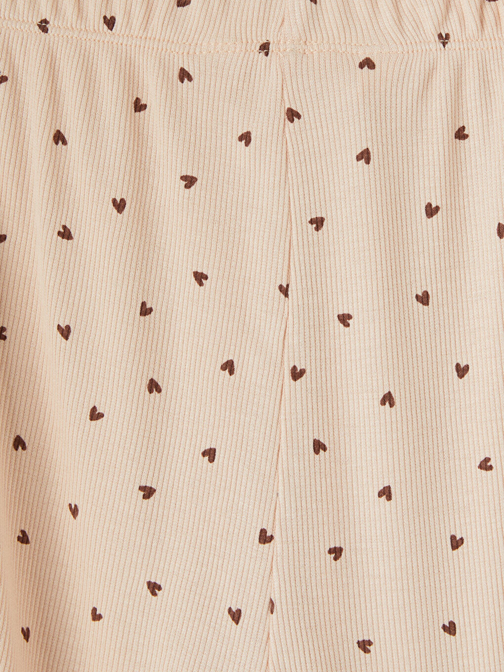 Ekru Kalp Desenli Kadın Pijama Altı 2'li-3