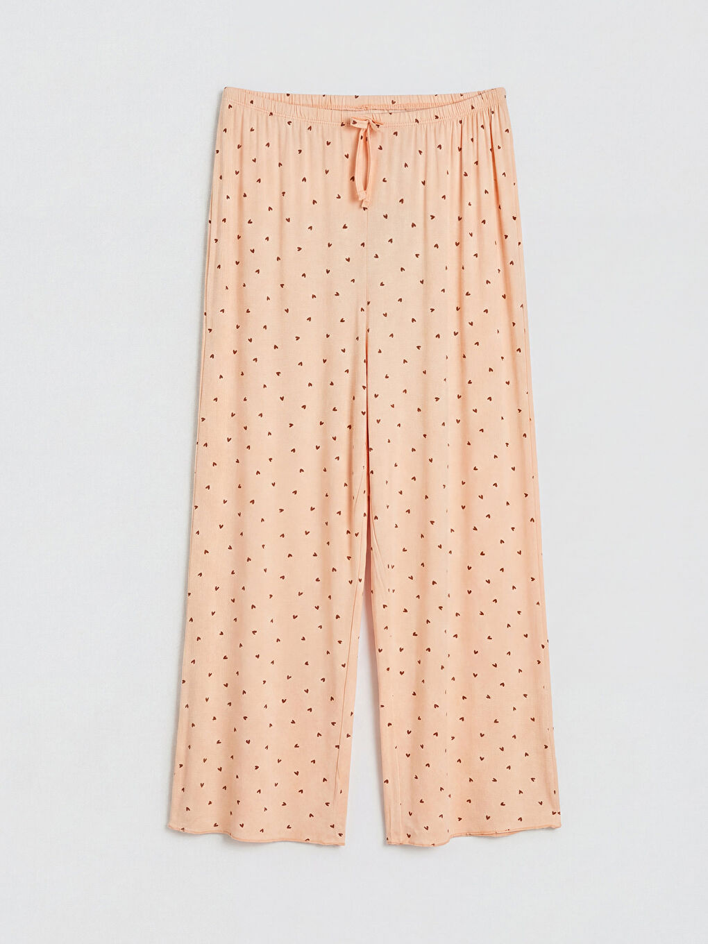 Ekru Beli Lastikli Desenli Kadın Kapri Pijama Altı