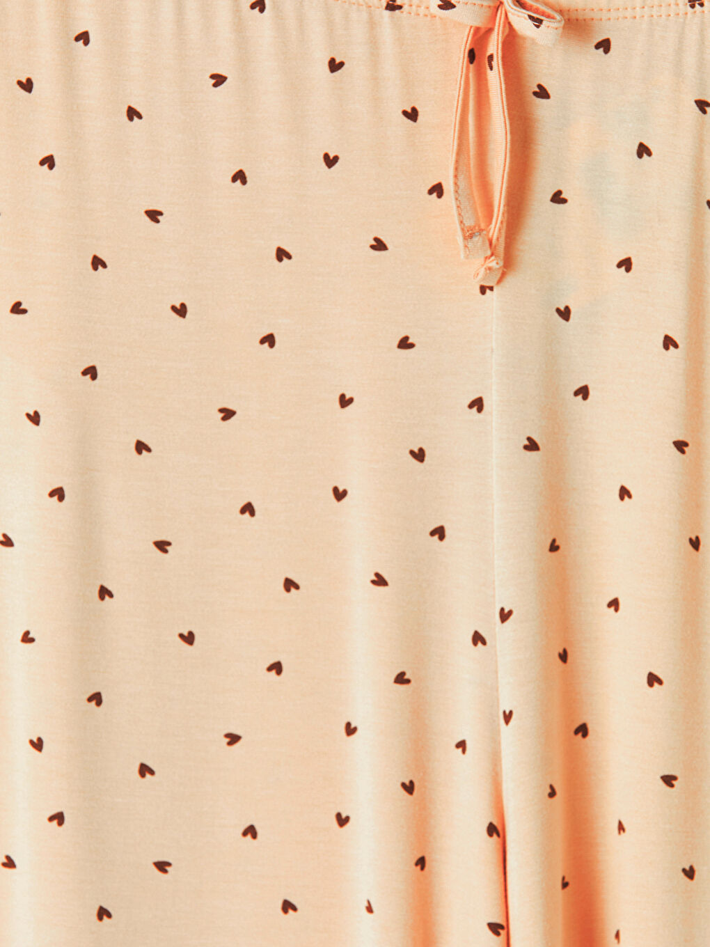 Ekru Beli Lastikli Desenli Kadın Kapri Pijama Altı-2