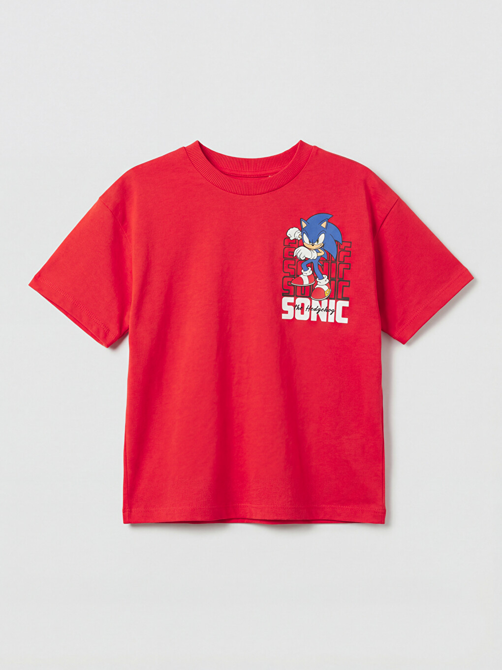 Crew Neck Sonic Printed Boys' T-shirt-2