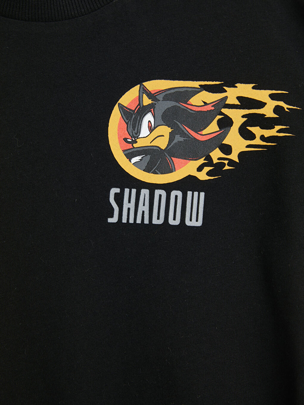 Siyah Bisiklet Yaka Sonic Baskılı Erkek Çocuk Tişört-2
