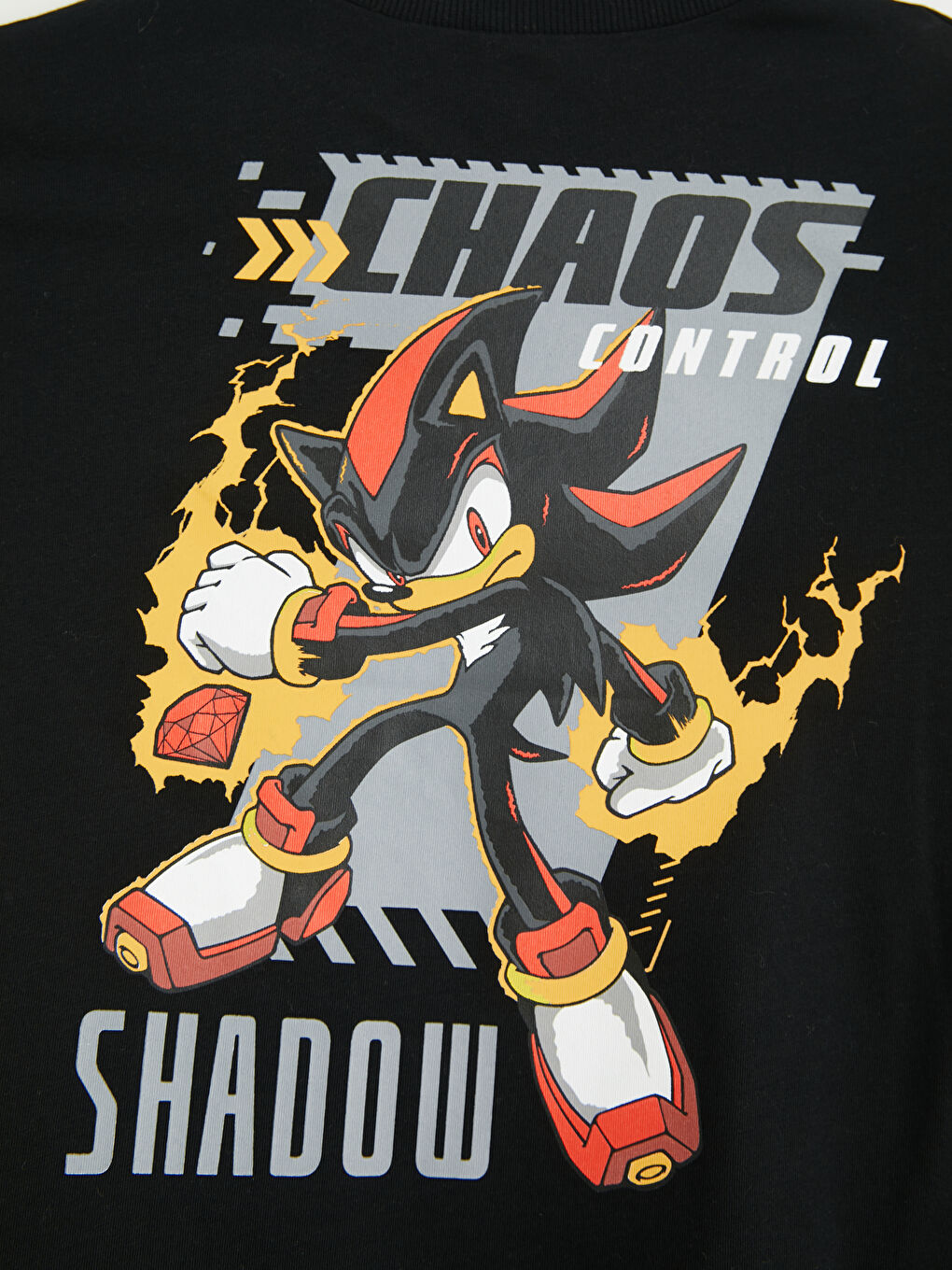 Siyah Bisiklet Yaka Sonic Baskılı Erkek Çocuk Tişört-3