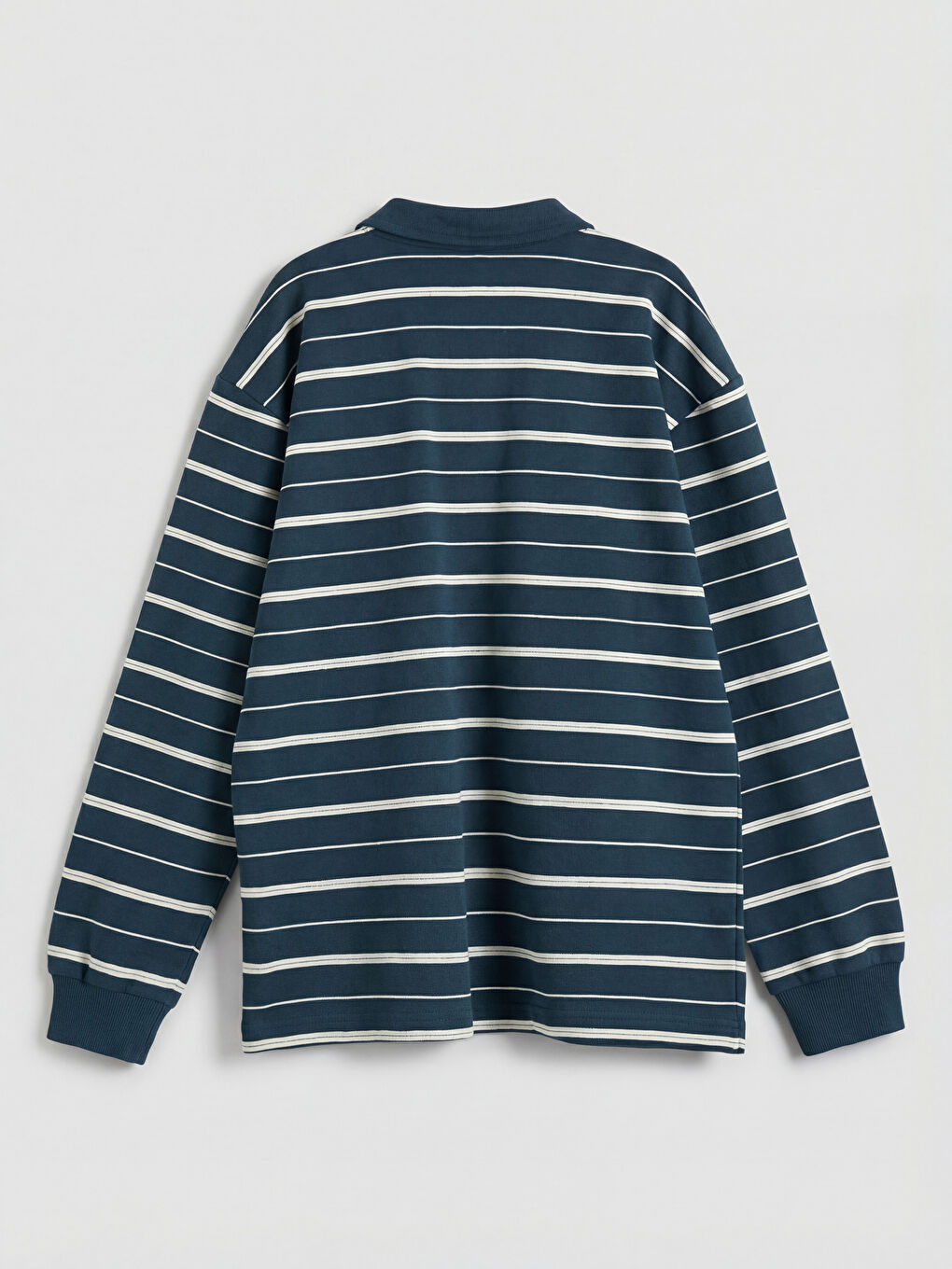 Petrol Polo Yaka Çizgili Erkek Çocuk Tişört-1