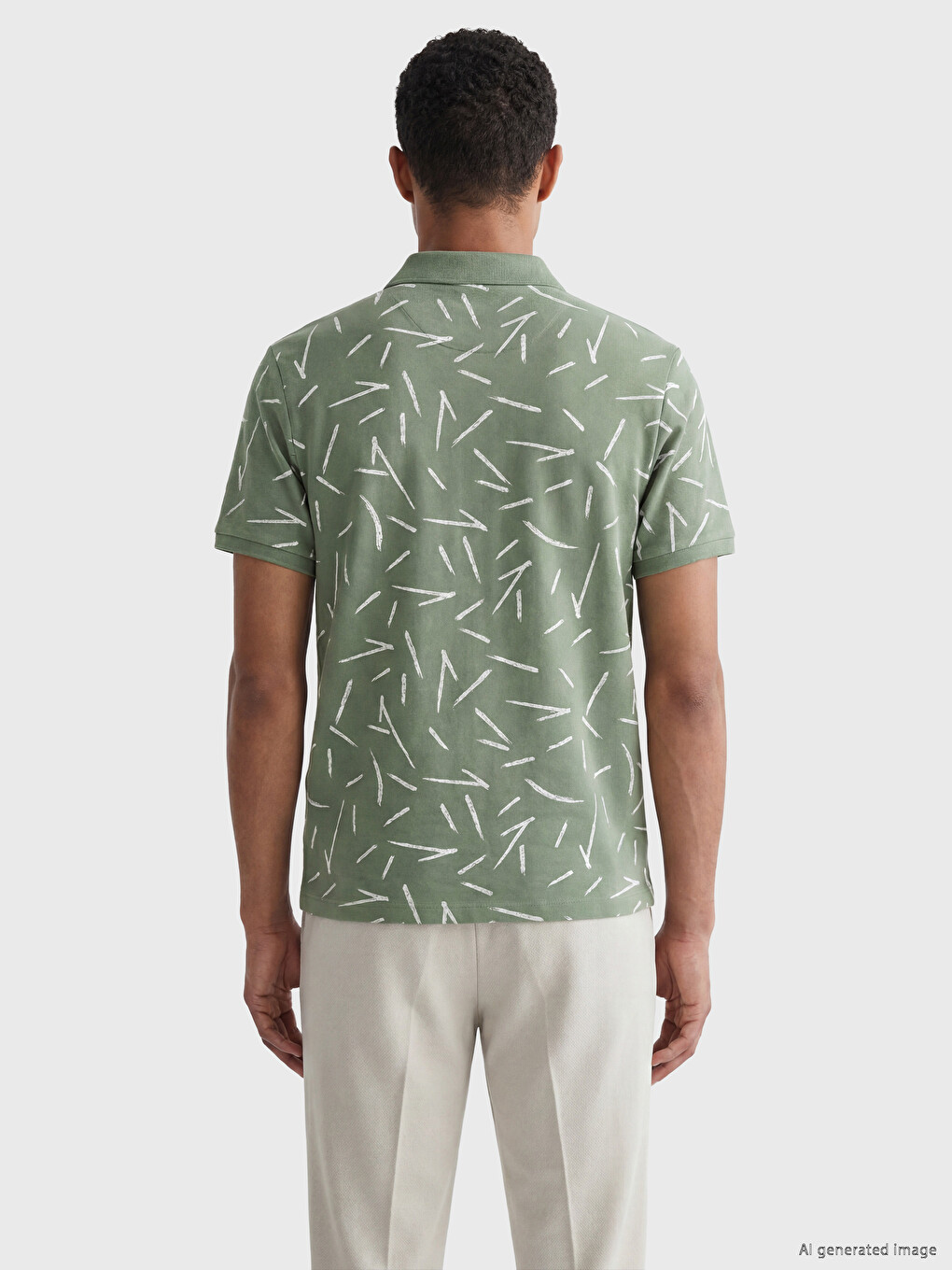 Polo Collar Patterned Pique Men's T-Shirt-3