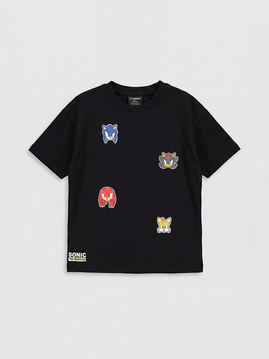 Siyah Sonic Baskılı Erkek Çocuk Tişört