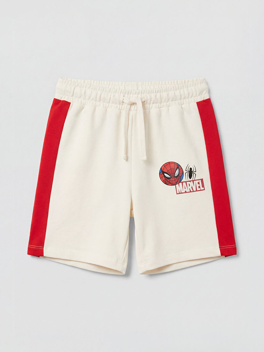 Bej Spider-Man Baskılı Erkek Çocuk Şort
