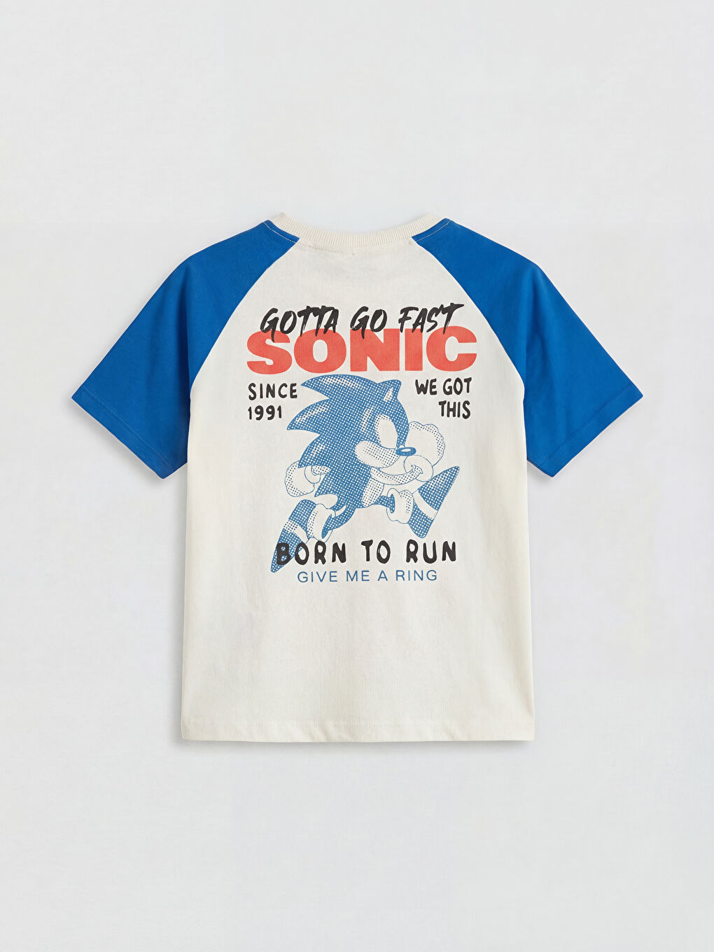 Bej Sonic Baskılı Erkek Çocuk Tişört ve Şort-3