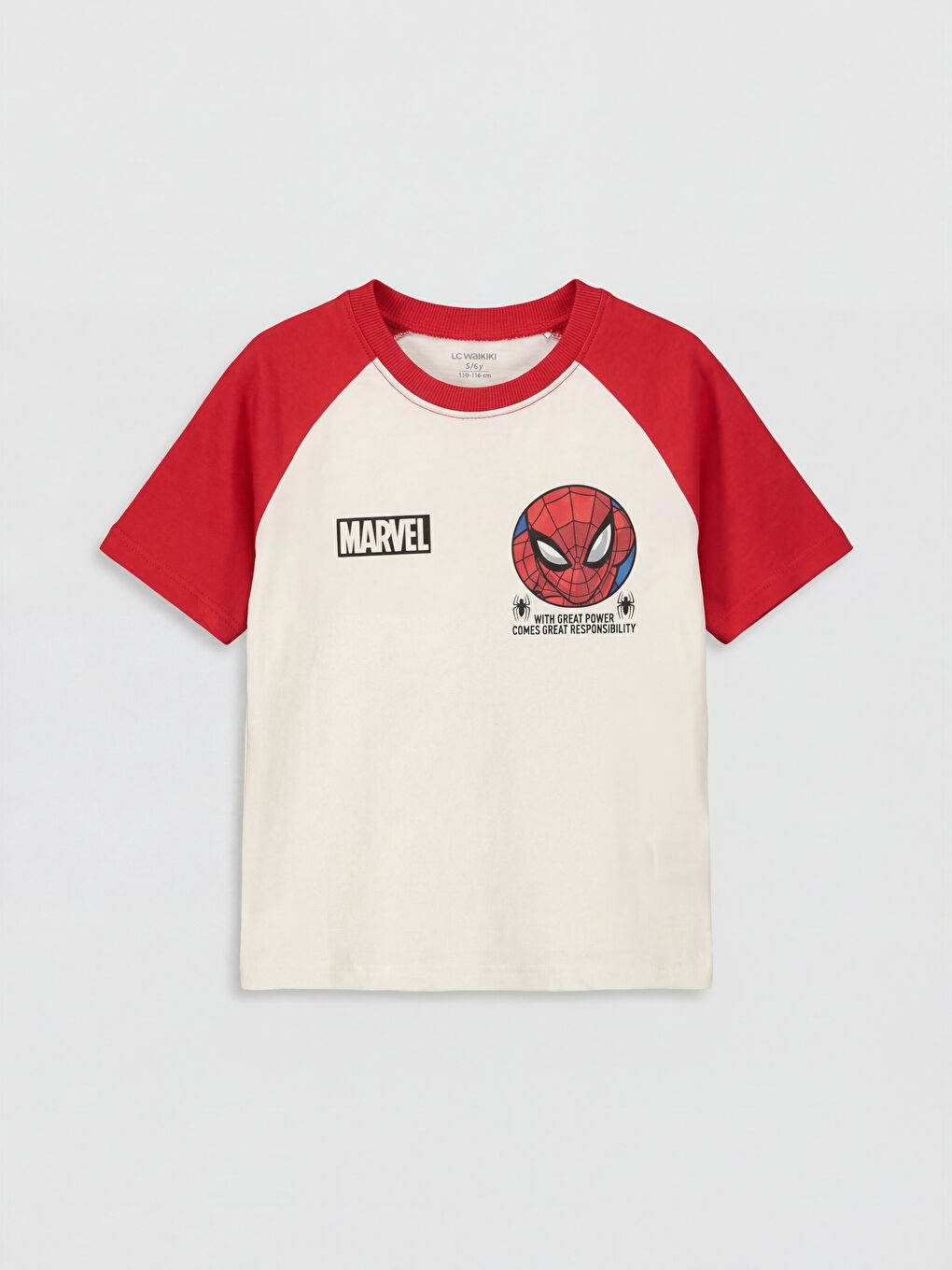 Bej Spider-Man Baskılı Erkek Çocuk Tişört ve Şort-1