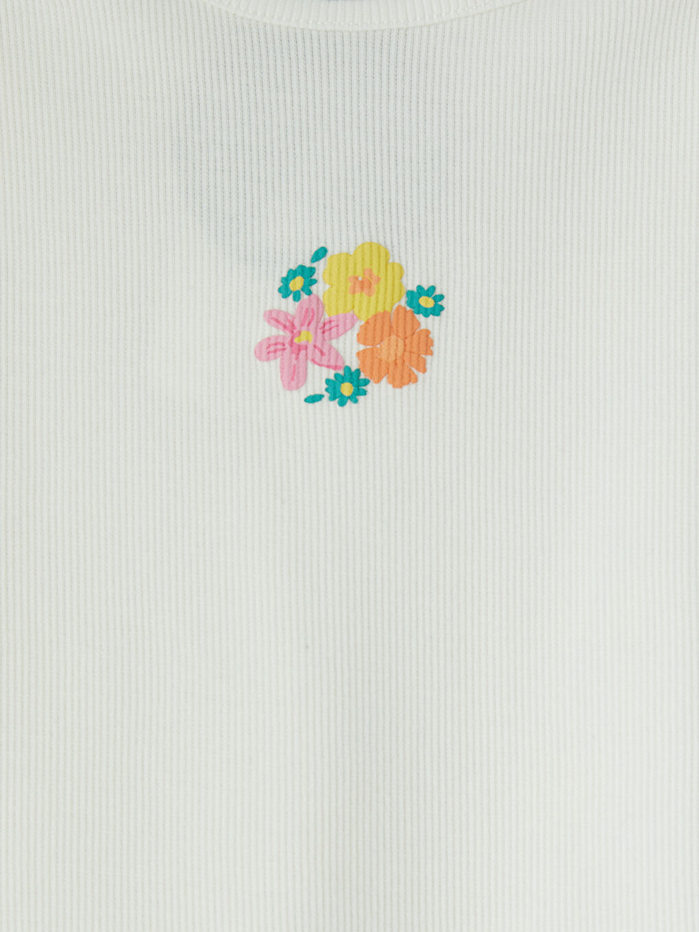 Ekru Bisiklet Yaka Baskılı Kız Çocuk Atlet 2'li-5