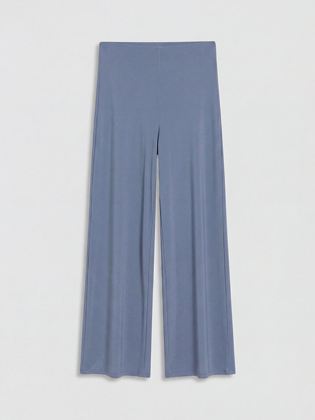 Mavi Beli Lastikli Geniş Paça Kadın Eşofman Altı