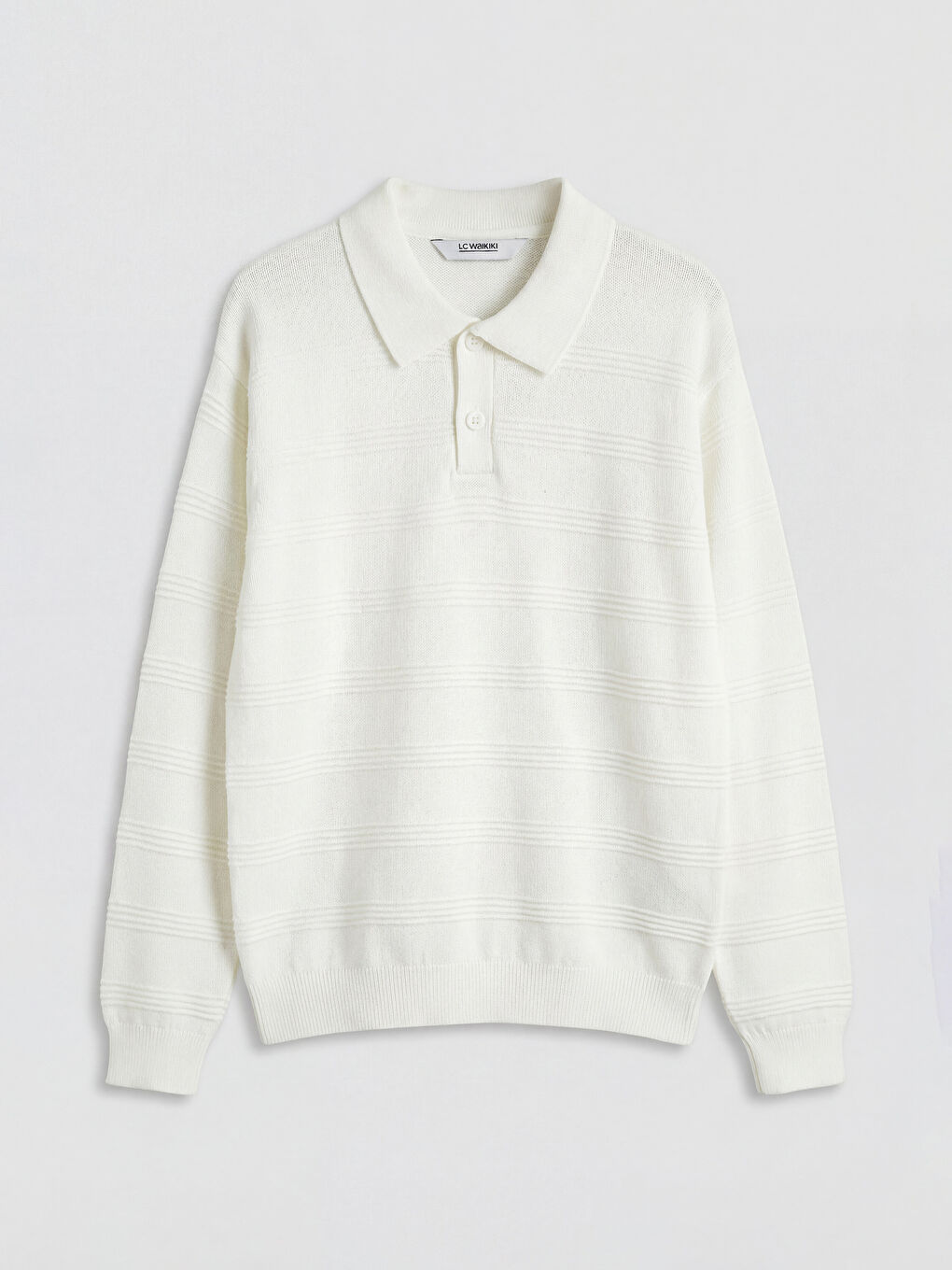 Ekru Polo Yaka Erkek Çocuk Triko Kazak