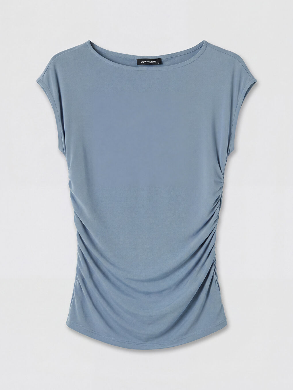 Mavi Bisiklet Yaka Büzgülü Bluz