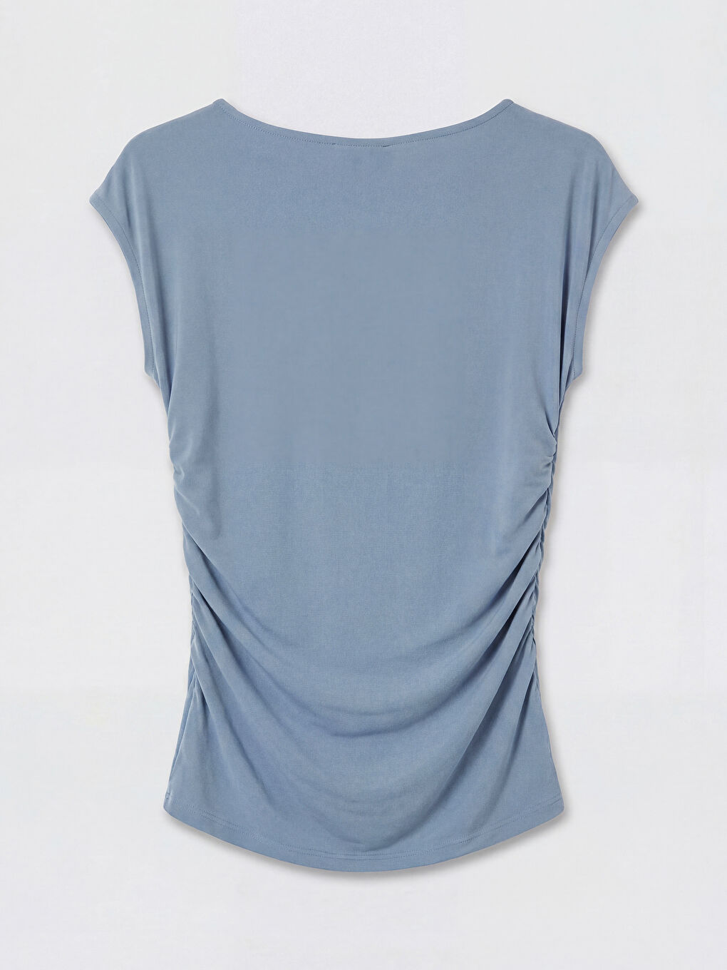 Mavi Bisiklet Yaka Büzgülü Bluz-1