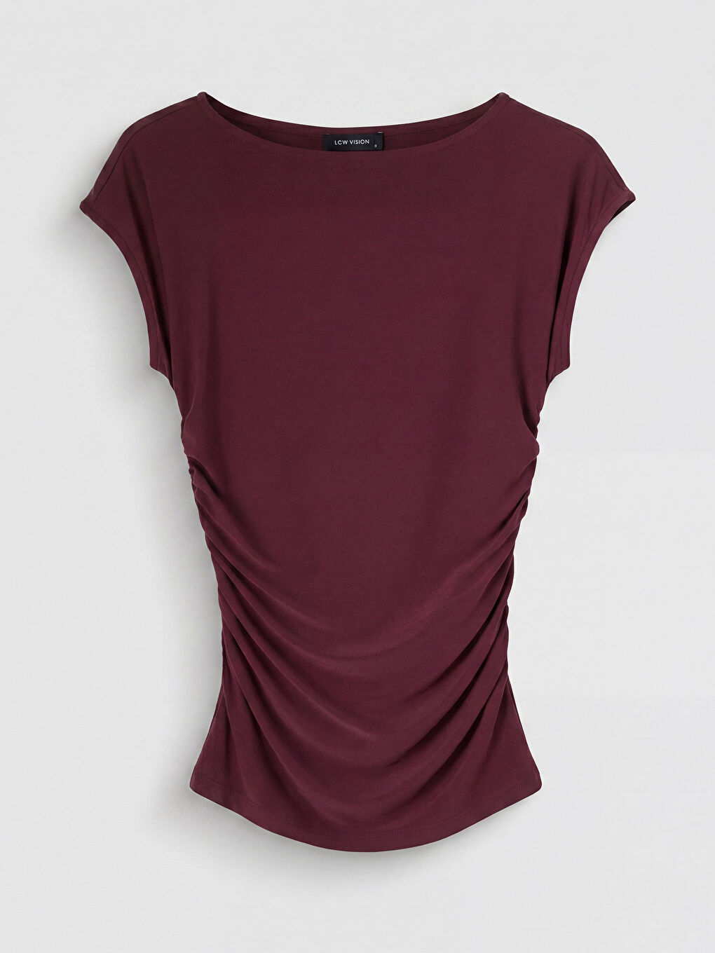 Mürdüm Bisiklet Yaka Büzgülü Bluz