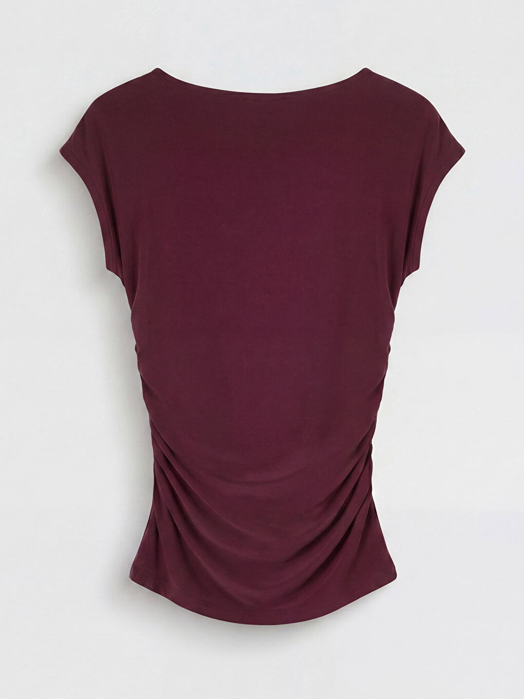 Mürdüm Bisiklet Yaka Büzgülü Bluz-1