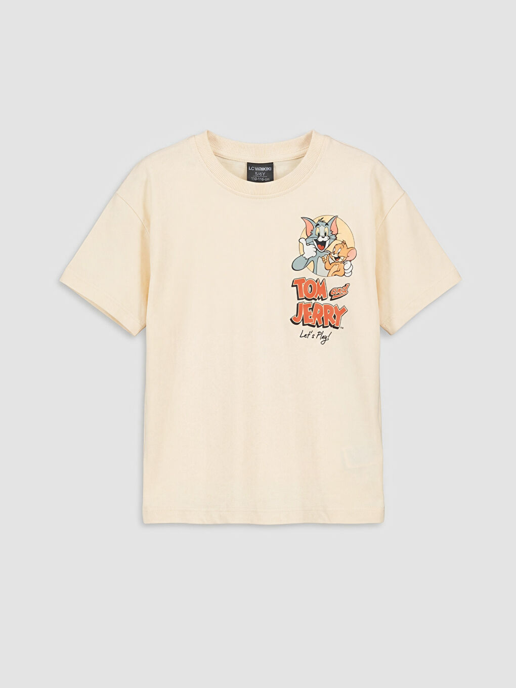 Sarı Tom ve Jerry Baskılı Erkek Çocuk Tişört