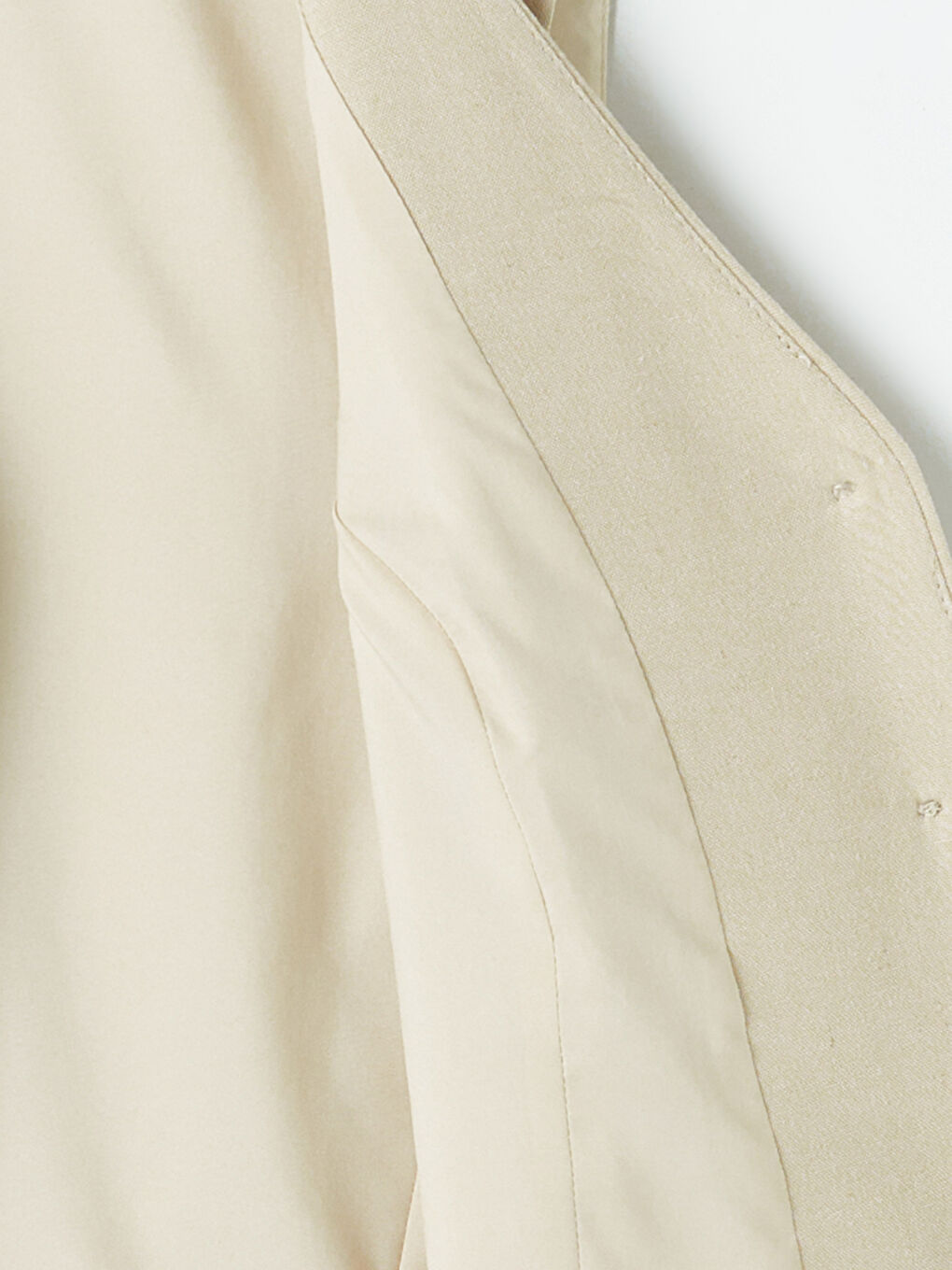 Bej Keten Karışımlı Kadın Klasik Yelek-3