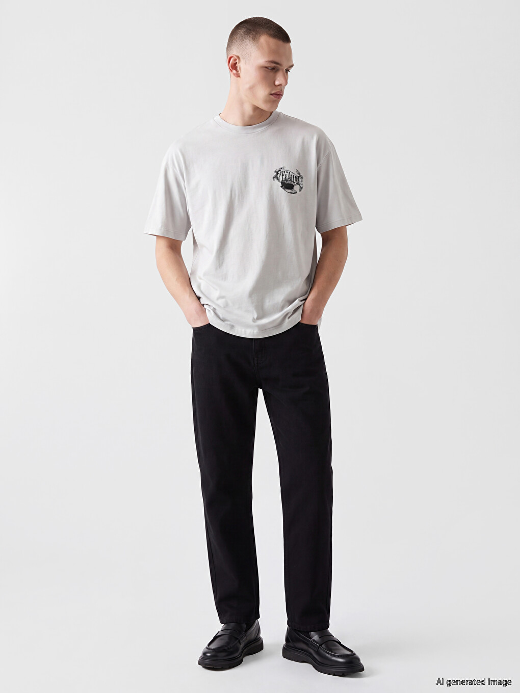Relax Fit Crew Neck Printed Men's T-shirt-1