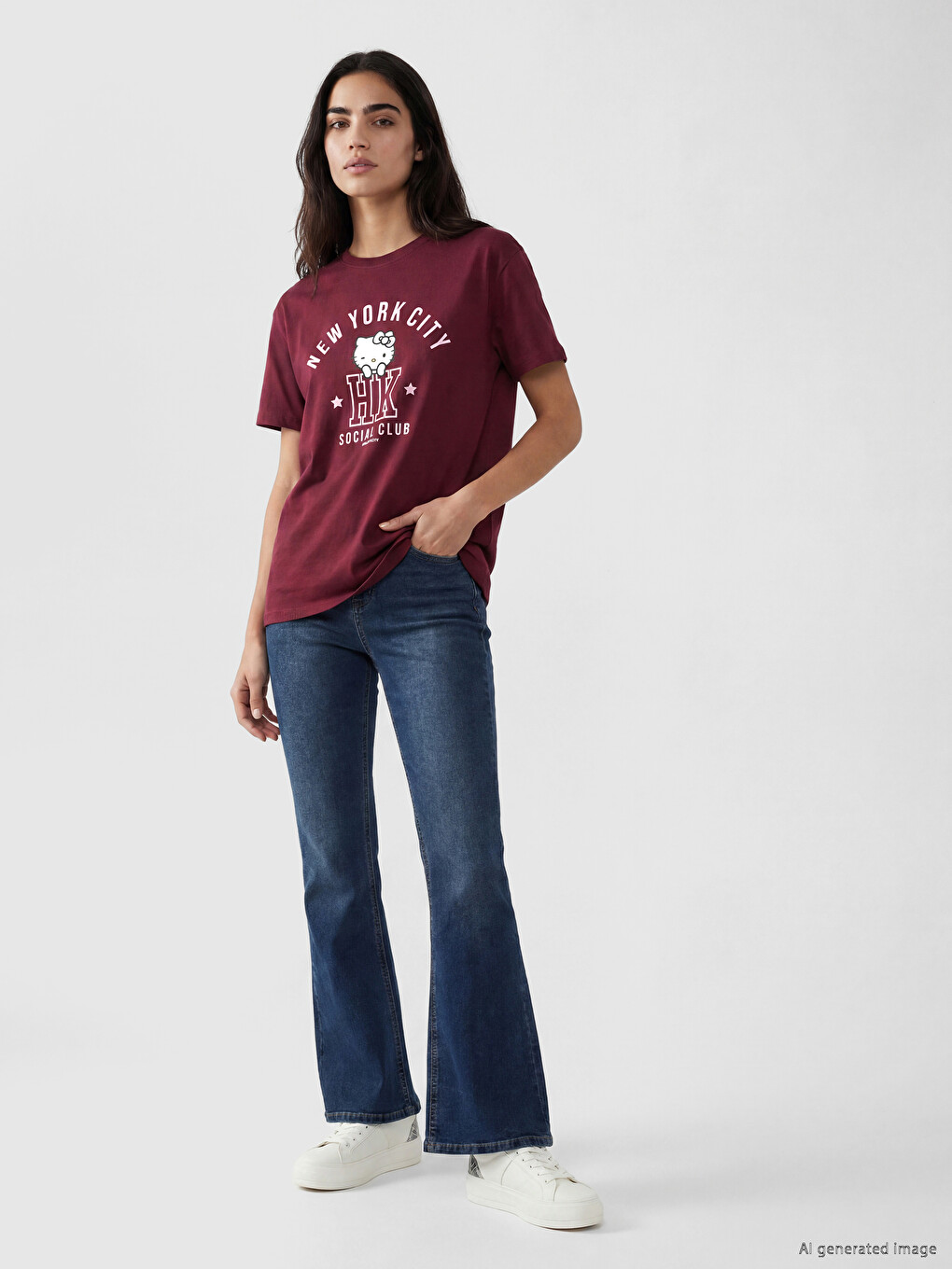 Tricou Imprimat Hello Kitty pentru Femei-1