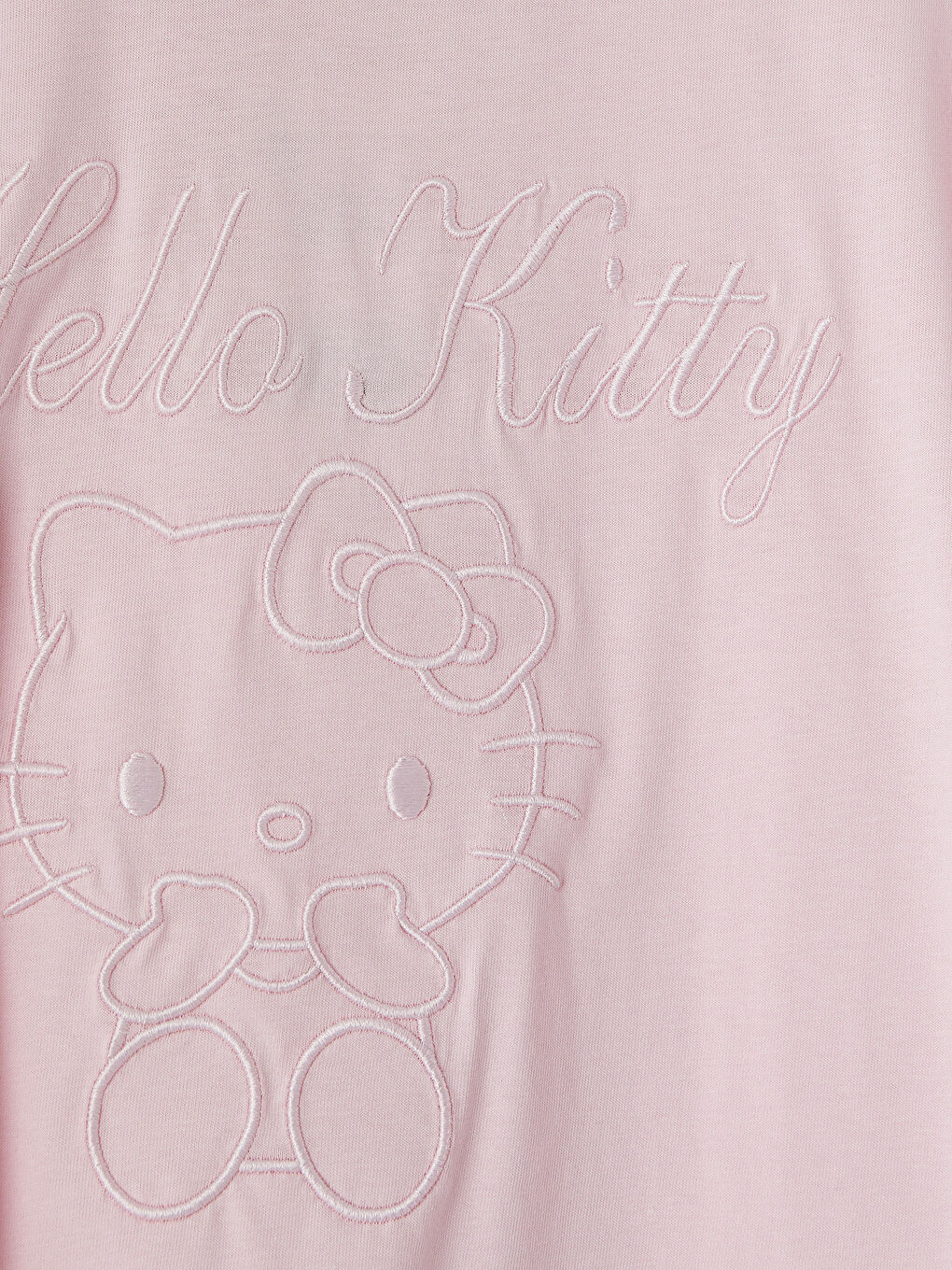 Pembe Hello Kitty Nakışlı Oversize Kadın Tişört-2