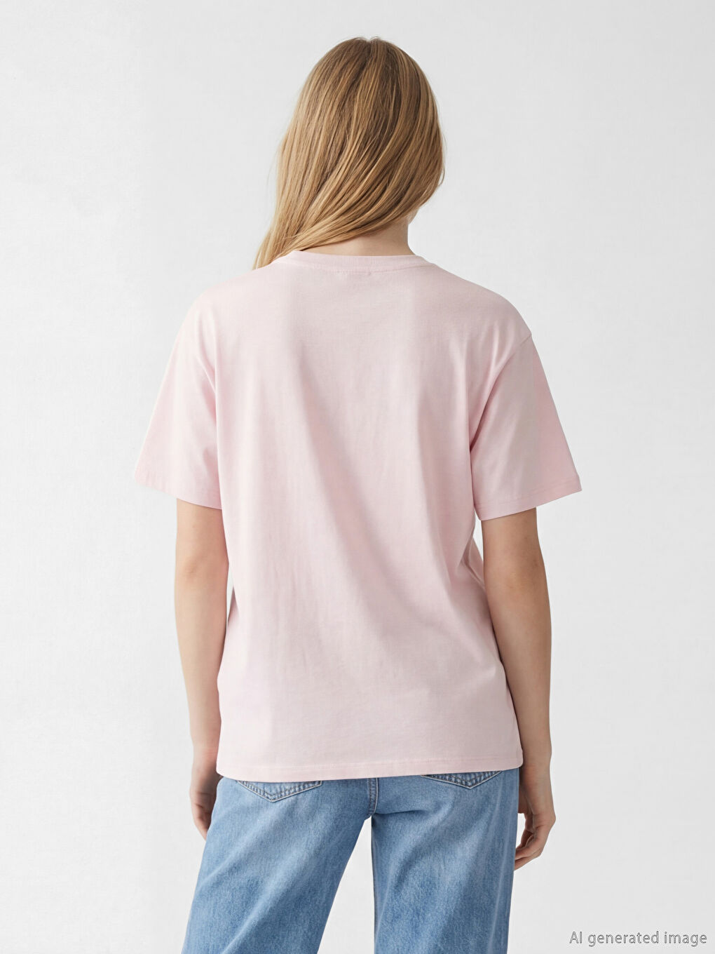 Crew Neck Hello Kitty Embroidered Women's T-Shirt-3