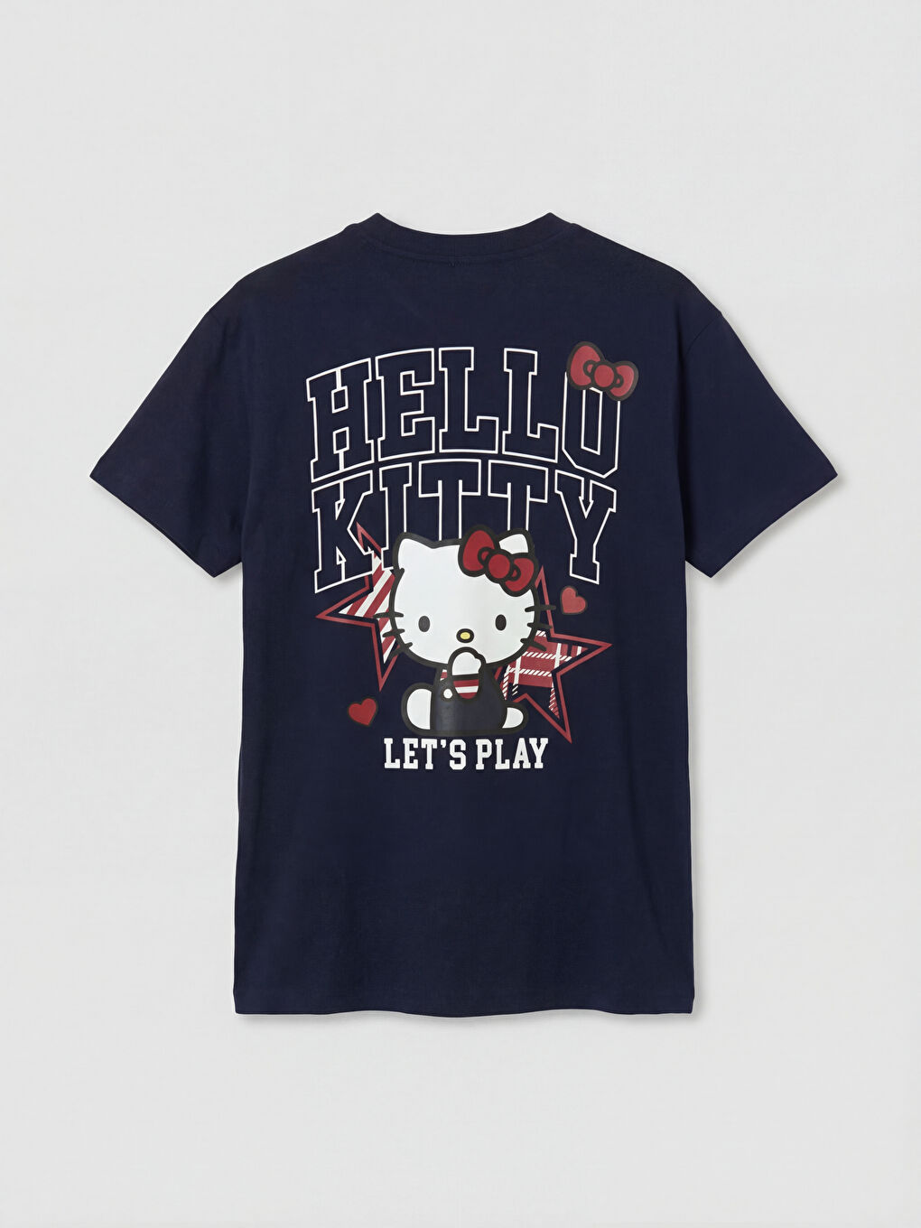Lacivert Hello Kitty Baskılı Kadın Tişört-1