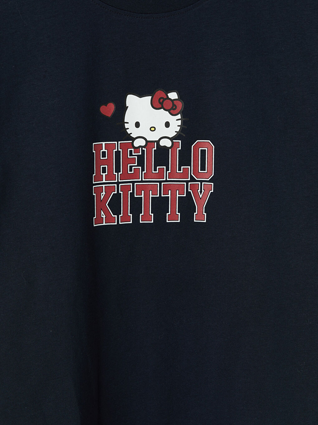 Lacivert Hello Kitty Baskılı Kadın Tişört-2