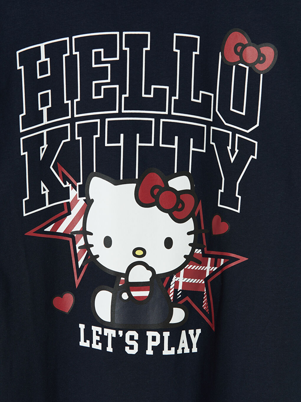 Lacivert Hello Kitty Baskılı Kadın Tişört-3