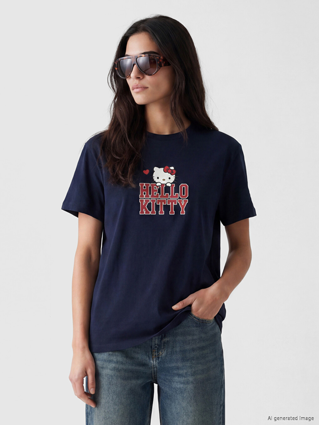 Tricou imprimat Hello Kitty pentru femei-2