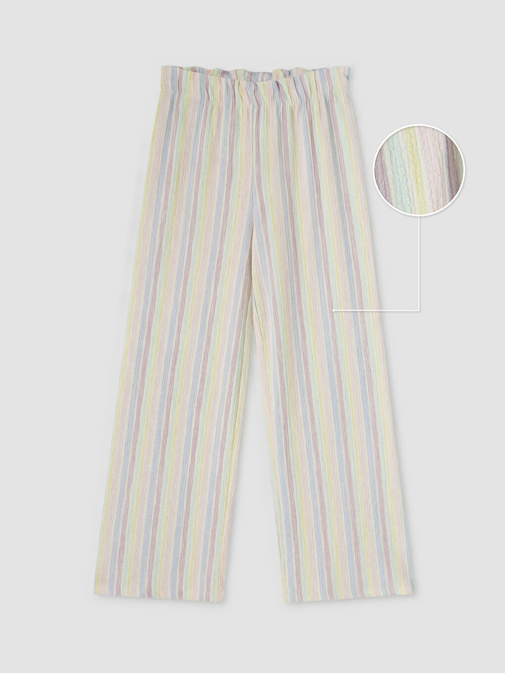 Karışık Beli Lastikli Çizgili Kız Çocuk Pantolon