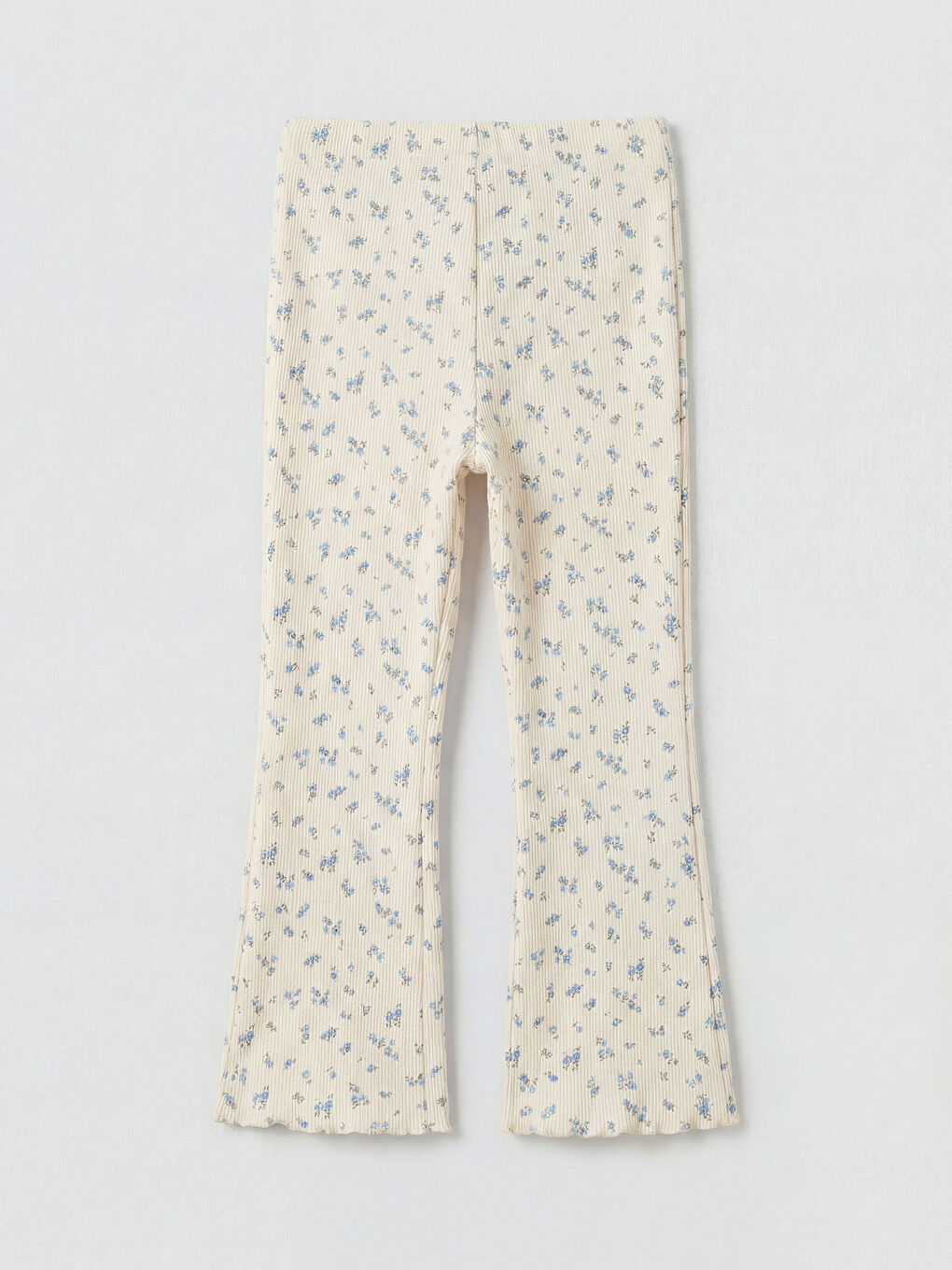 Ekru Kız Çocuk İspanyol Paça Tayt-1