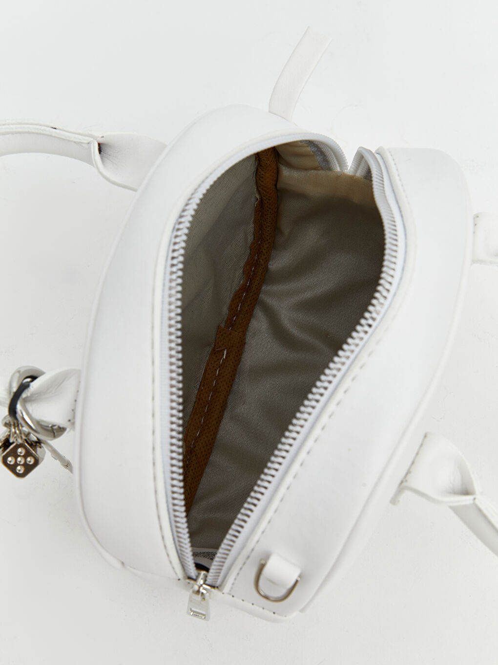 Beyaz Deri Görünümlü Kadın Omuz Çantası-2