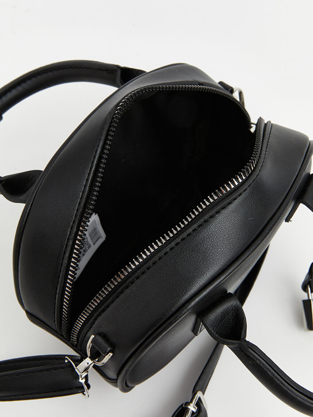 Siyah Deri Görünümlü Kadın Omuz Çantası-3