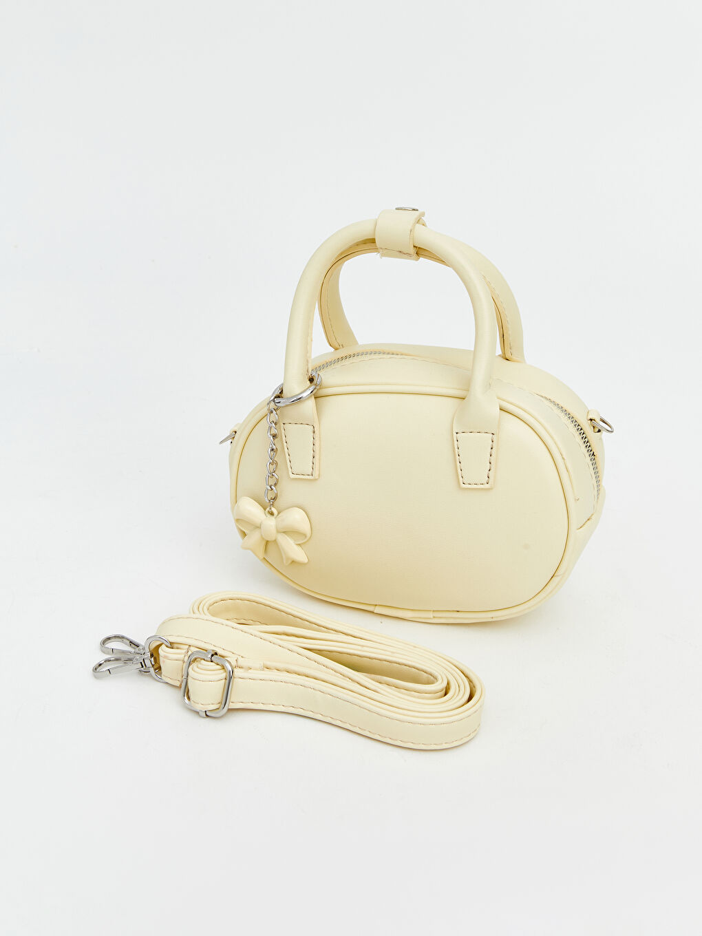 Sarı Fiyonk Detaylı Deri Görünümlü Kadın Omuz Çantası-2