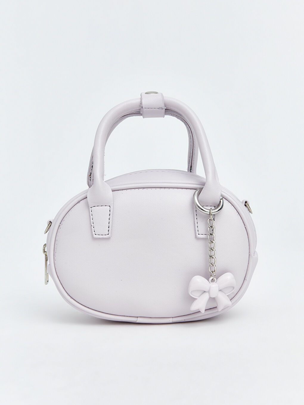 Lila Fiyonk Detaylı Deri Görünümlü Kadın Omuz Çantası