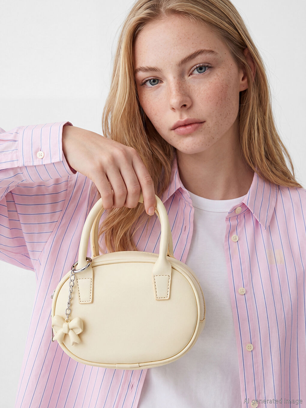 Bow Detailed Faux Leather Women's Shoulder Bag