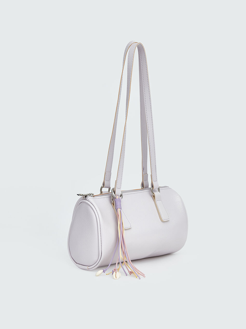 Lila Deri Görünümlü Kadın Omuz Çantası-1